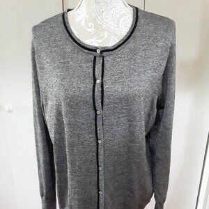 Clavin Klein button down cardigan with black accents size XL